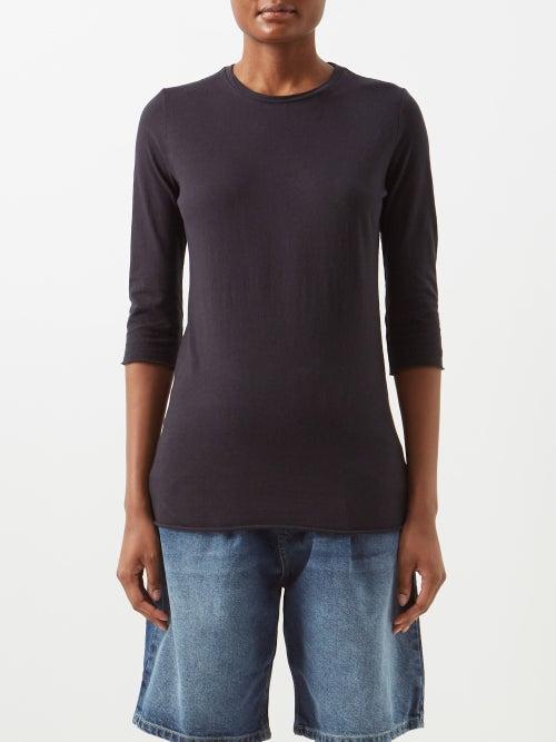 Raey - Half-sleeve Recycled Cotton-jersey T-shirt - Womens - Navy