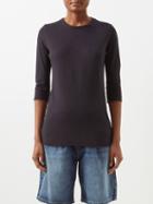 Raey - Half-sleeve Recycled Cotton-jersey T-shirt - Womens - Navy