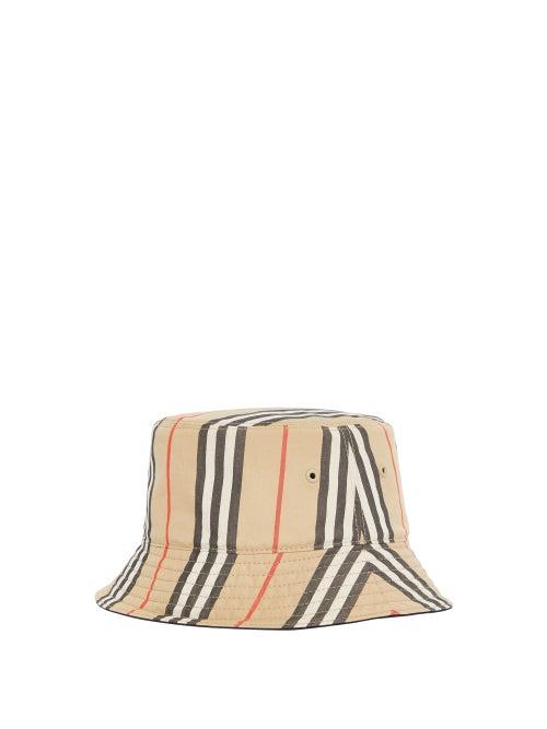 Matchesfashion.com Burberry - Reversible Icon-stripe Canvas Bucket Hat - Mens - Beige Multi