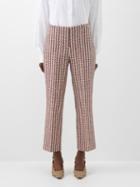 Gucci - Sylvia Cropped Tweed Trousers - Womens - Red Stripe