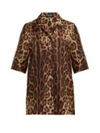 Matchesfashion.com Dolce & Gabbana - Leopard Print Silk Twill Pyjama Top - Womens - Leopard