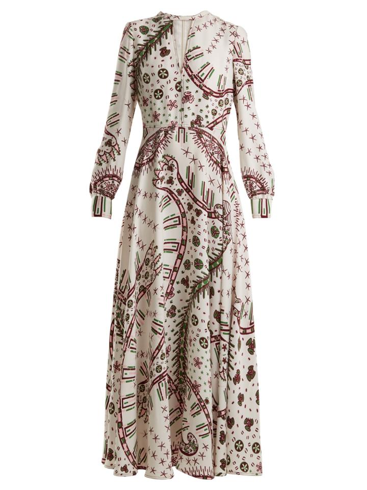Valentino Leopard-print Crepe Dress