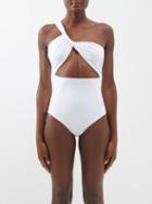Sara Cristina - Narcissus One-shoulder Cutout Swimsuit - Womens - White