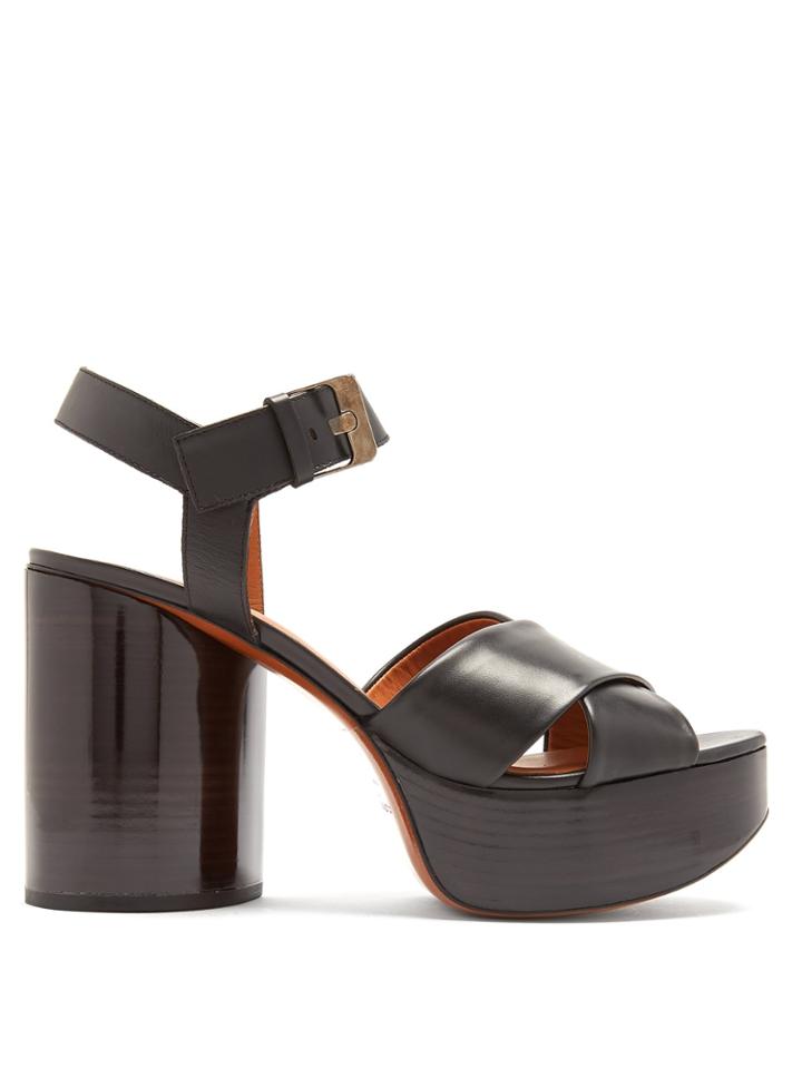 Clergerie Viannel Cross-strap Leather Platform Sandals
