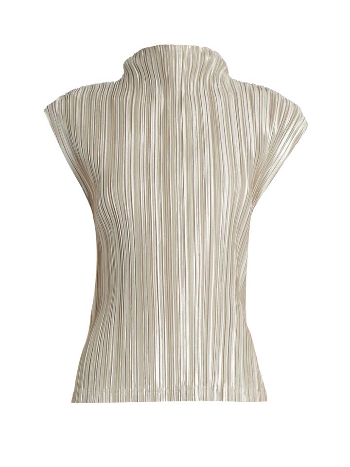 Pleats Please Issey Miyake High-neck Pleated Top