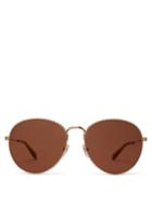 Matchesfashion.com Givenchy - Studded Metal Frame Sunglasses - Womens - Brown Gold