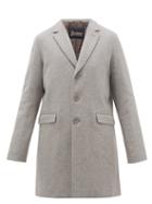 Matchesfashion.com Herno - Single Breasted Wool Blend Coat - Mens - Grey