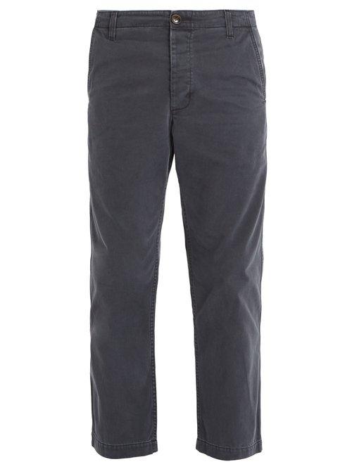 Matchesfashion.com Gucci - Logo Patch Straight Leg Cotton Cropped Trousers - Mens - Black