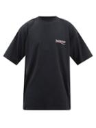 Balenciaga - Logo-print Cotton-jersey T-shirt - Mens - Black White