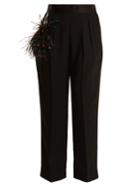 Christopher Kane Wide-leg Feather-trimmed Trousers