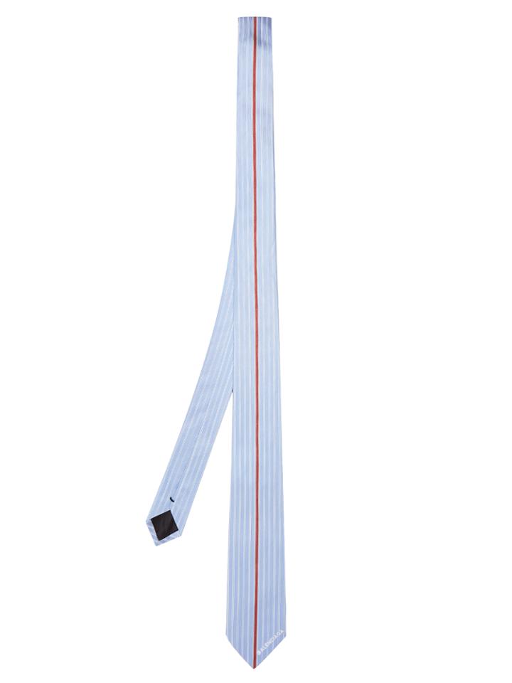 Balenciaga Logo-embroidered Striped Silk Tie
