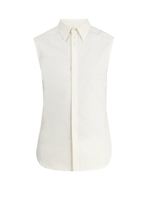 Matchesfashion.com Wales Bonner - Logo Print Sleeveless Shirt - Mens - Ivory