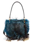 Prada Corsaire Fox-fur And Leather Shoulder Bag