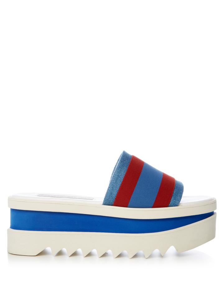 Stella Mccartney Striped Flatform Slides