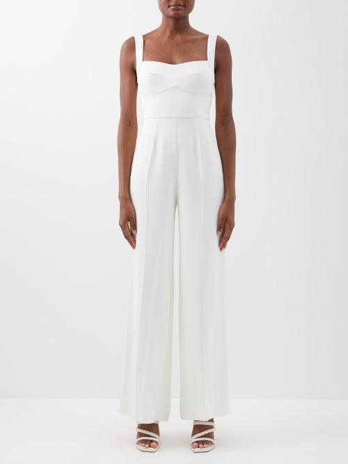 Saloni - Rachel Crepe Jumpsuit - Womens - Ivory
