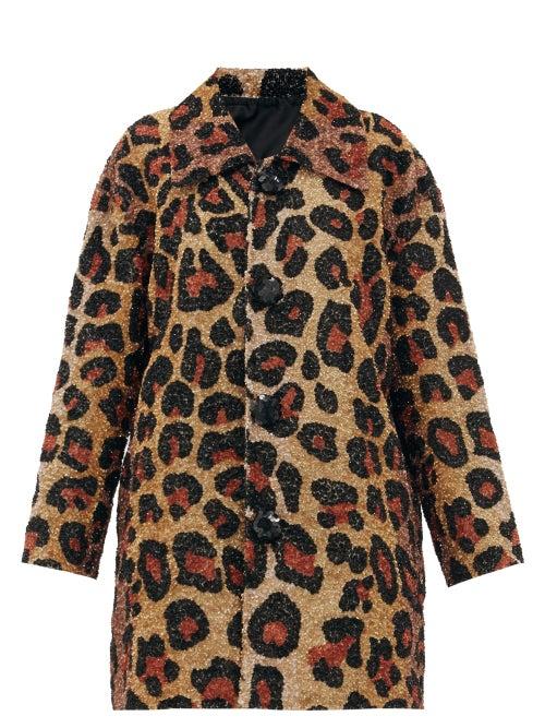 Matchesfashion.com Ashish - Single-breasted Leopard-pattern Sequin Coat - Womens - Leopard