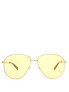 Matchesfashion.com Gucci - D Frame Tinted Metal Sunglasses - Mens - Gold