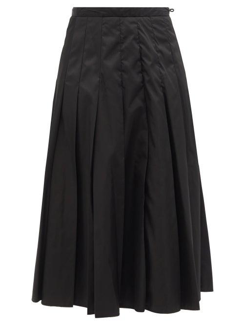 Ladies Rtw Moncler - Pleated Technical-shell Skirt - Womens - Black