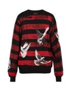 Matchesfashion.com Amiri - Dove Print Striped Sweatshirt - Mens - Black