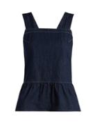 Matchesfashion.com M.i.h Jeans - Eden Denim Peplum Top - Womens - Indigo