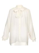 Matchesfashion.com Dolce & Gabbana - Pussy Bow Polka Dot Fil Coup Blouse - Womens - White