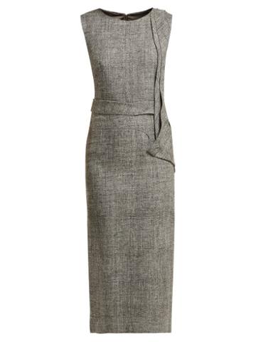 Matchesfashion.com Carl Kapp - Nectar Folded Panel Midi Dress - Womens - Grey Multi