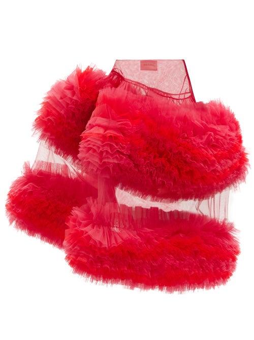 Matchesfashion.com Molly Goddard - Milo Asymmetric Frilled Tulle Skirt - Womens - Pink Multi