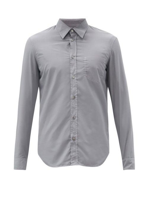 Matchesfashion.com Maison Margiela - Cotton-poplin Shirt - Mens - Grey