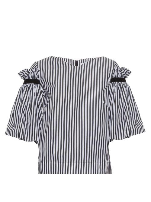 Osman Hilma Ruffled Striped Top