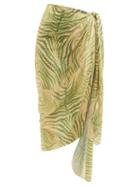 Fe Noel - Sundance Fern-print Voile Sarong - Womens - Green Print