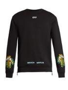 Off-white Tiger-embroidered Cotton Sweatshirt
