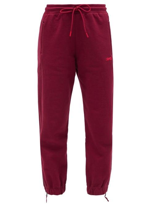 Matchesfashion.com Reebok X Victoria Beckham - Drawstring-waist Cotton Track Pants - Womens - Burgundy