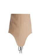 Matchesfashion.com Edward Crutchley - Lace Up Wool Blend Corset Belt - Womens - Beige