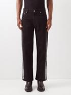 Youths In Balaclava - Floral-print Straight-leg Jeans - Mens - Black
