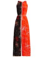 Diane Von Furstenberg Sleeveless Open-back Floral-print Silk Dress
