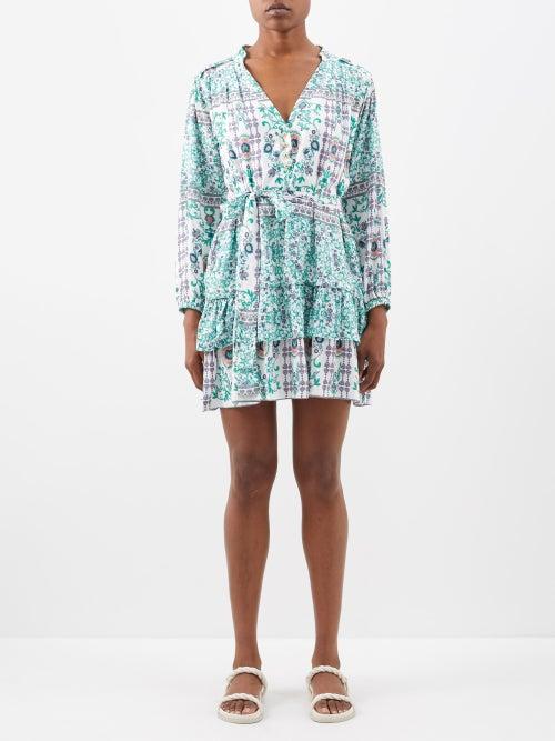 Melissa Odabash - Roses Vine-print Voile Dress - Womens - Green Print