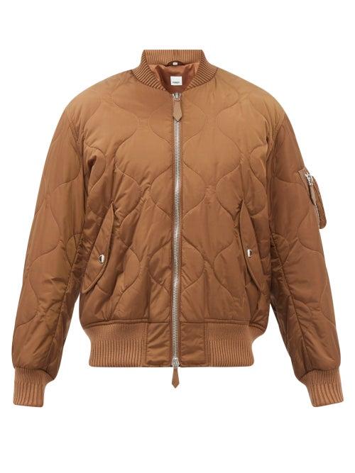 Burberry - Graves Quilted-shell Bomber Jacket - Mens - Walnut