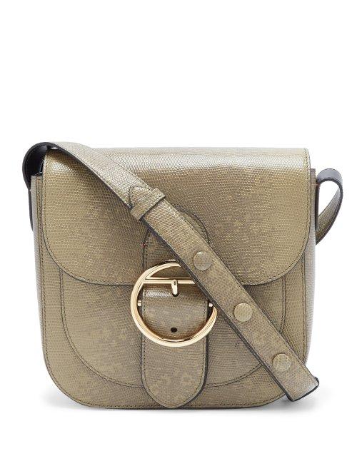 Matchesfashion.com Joseph - Knight 25 Snakeskin Effect Leather Cross Body Bag - Womens - Khaki