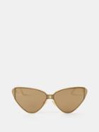 Balenciaga Eyewear - Shield 2.0 Cat-eye Metal Sunglasses - Womens - Gold