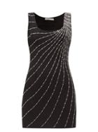 Matchesfashion.com Alessandra Rich - Starburst Beaded-crepe Mini Dress - Womens - Black