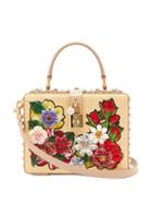 Matchesfashion.com Dolce & Gabbana - Crystal-embellished Wicker Box Bag - Womens - Beige Multi