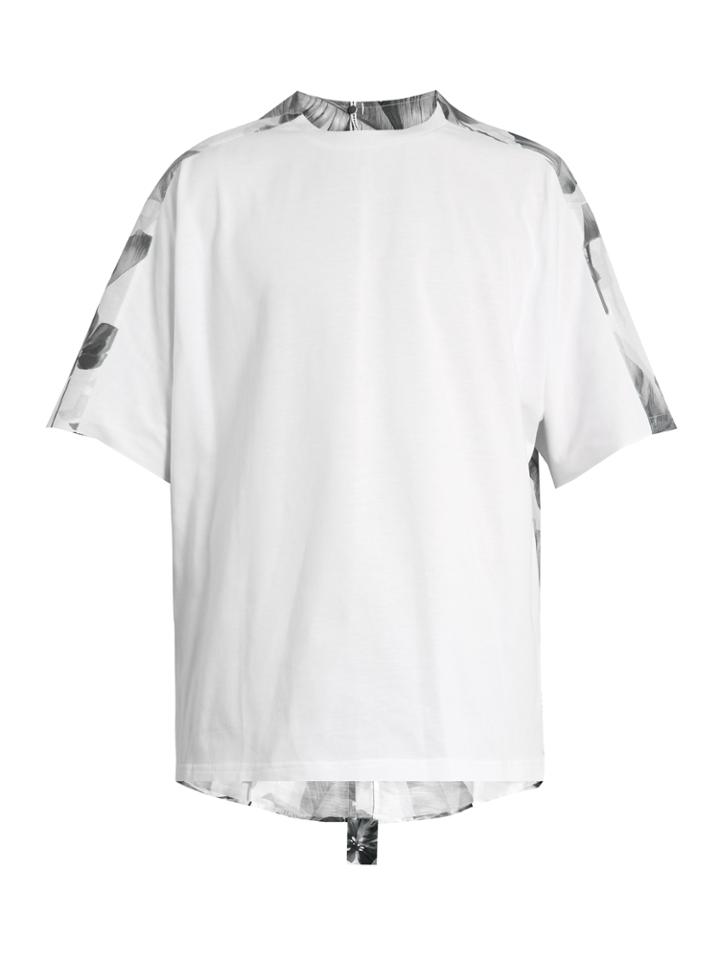 Oamc Crew-neck Print-back Cotton T-shirt