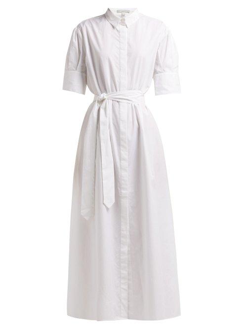 Matchesfashion.com White Story - Antonia Tie Fastening Cotton Shirtdress - Womens - White