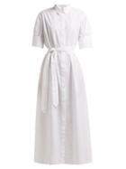 Matchesfashion.com White Story - Antonia Tie Fastening Cotton Shirtdress - Womens - White