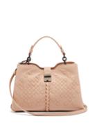 Matchesfashion.com Bottega Veneta - Napoli Small Intreccaio Woven Leather Handbag - Womens - Light Pink