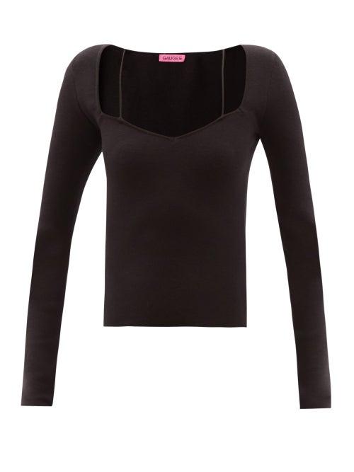 Gauge81 - Comillas Sweetheart-neck Merino-blend Top - Womens - Black