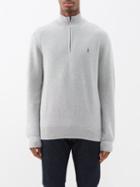 Polo Ralph Lauren - Logo-embroidered Half-zip Cotton-piqu Sweater - Mens - Grey