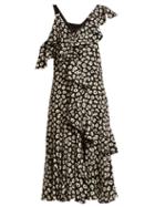 Matchesfashion.com Proenza Schouler - Floral Print Silk Crepe Midi Dress - Womens - Black Multi