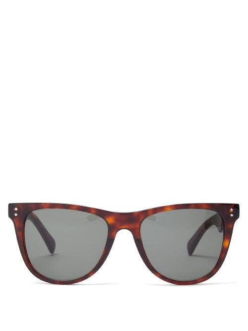 Matchesfashion.com Celine Eyewear - D Frame Tortoiseshell Effect Acetate Sunglasses - Mens - Tortoiseshell