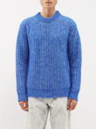 Sunflower - Field Ribbed Cotton-blend Sweater - Mens - Electric Blue